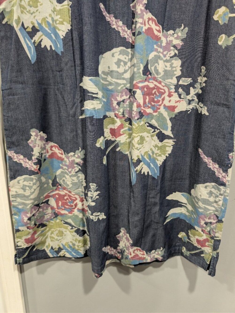 Denim & Co Dress Womens XL Blue Floral Sleeveless Button Front Pockets Casual - Picture 14 of 16